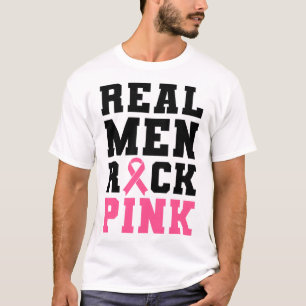 Camiseta Homens Rochando a Consciência do Cancer de Mama Ro