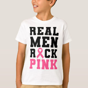 Camiseta Homens Rochando a Consciência do Cancer de Mama Ro