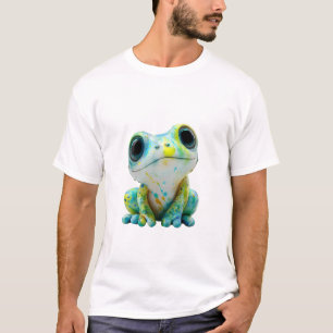 Camiseta Homens Sapo com Tinta Espalhada Artística