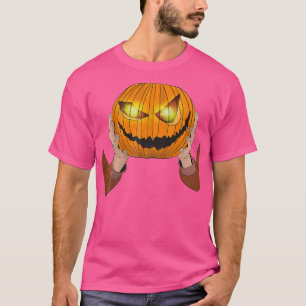Camiseta Homens Sem Cabeça Figuram Pumpkin Cabeça Para Hall