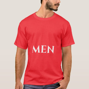 Camiseta Homens Simpáticos Texto Vermelho Cor Bonito e Lega