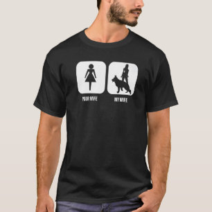 Camiseta Homens Sua Esposa Minha Esposa Cachorro Pastor Ale