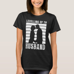 Camiseta Homens Subindo de Nível para Maridos Noivos Casame