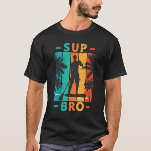 Camiseta Homens SUP Bro Paddle Boarding Paddle Board Vintag