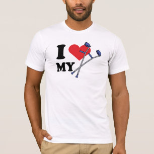 Camiseta Homens T do amor da muleta