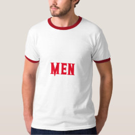 Camiseta Homens - Texto Personalizado Nome Vermelho Cor Bás