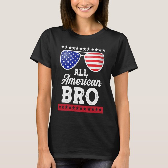 Camiseta Homens Todos Americanos Irmãos 4 de julho Matando  (Frente)