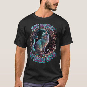 Camiseta Homens/Unisex não são felizes, ganham mais gatos