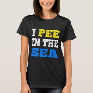 Camiseta Homens urinam no mar engraçado oceano verão perfor