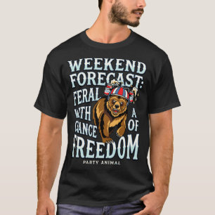 Camiseta Homens urso grizzly engraçado patriota verão liber