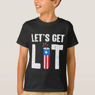 Camiseta Homens vamos nos divertir piadas 4 de julho fogos
