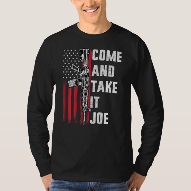 Camiseta Homens Vêm E Tomam Joe Gun Rights Ar-15 American (Frente)