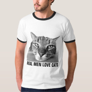 Camiseta Homens Verdadeiros Adoram Gatos, T-shirts De Gato