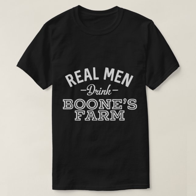 Camiseta Homens Verdadeiros Bebem Álcool de Vinho Engraçado (Frente do Design)