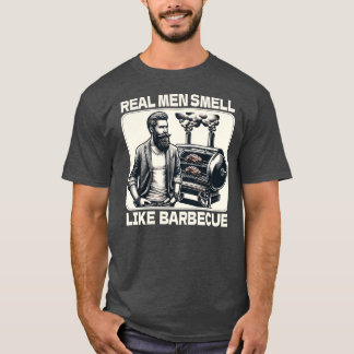 Camiseta Homens Verdadeiros Cheiram A Barbecue CHURRASCO Gr