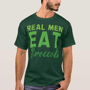 Camiseta Homens Verdadeiros Comem Broccoli Vegan Vegetal Sa
