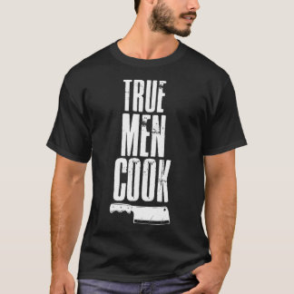 Camiseta Homens Verdadeiros Cozinham Chef Cook Grill Restau