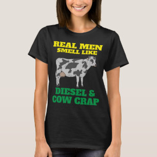 Camiseta Homens Verdadeiros Farmantes Cheiram A Diesel e Ca