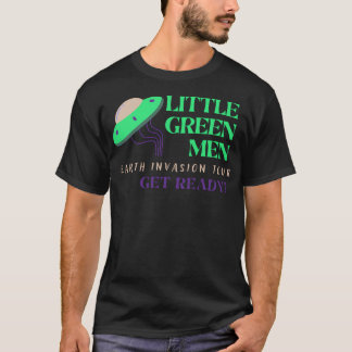 Camiseta Homens Verdes Pequenos. Tour de invasão da Terra