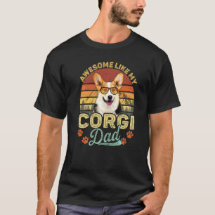Camiseta Homens Vintage Incrível Como Meu Pai Corgi Pai de