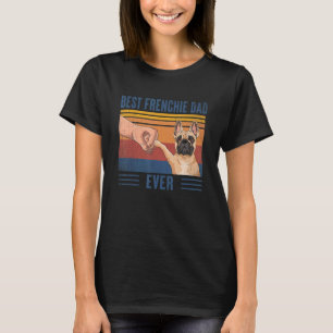 Camiseta Homens Vintage Melhor Frenchie Bulldog Francês Pai