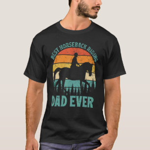 Camiseta Homens  Vintage Melhor Pai de Montaria de Cavalos 