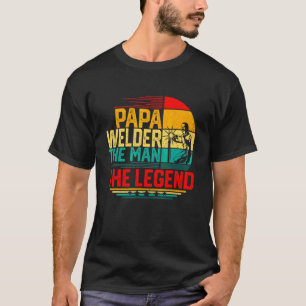 Camiseta Homens Vintage Papa Soldado O Homem A Legenda