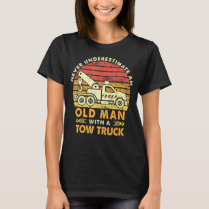 Camiseta Homens Vintage Retro Velho Com Caminhão de Reboque