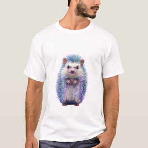 Camiseta Homensouriço Espinhoso Iridescente Pastel Colorido
