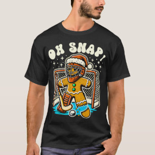 Camiseta Homenzinho de gengibre goleiro de hóquei Natal eng
