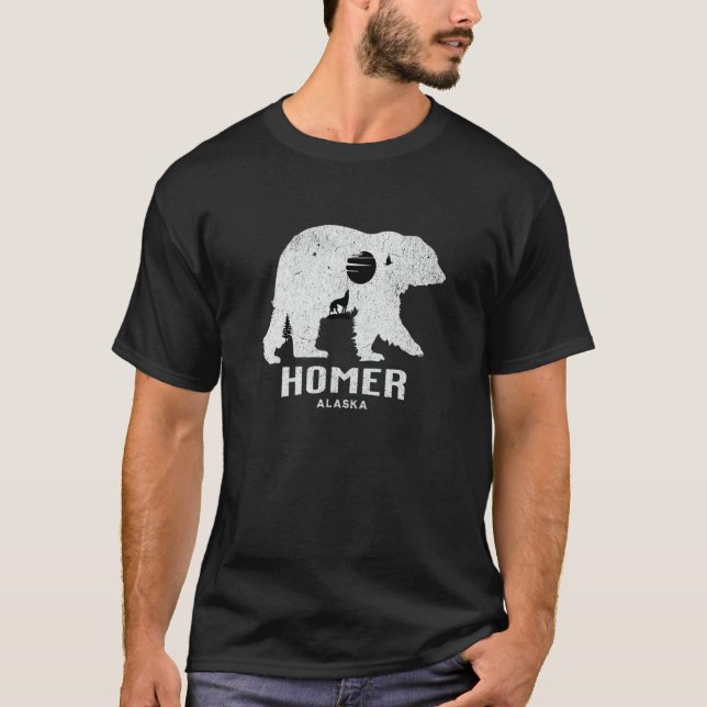 Camiseta Homer Alaska Bear Souvenir Wild Alaskan Grizzly Wo (Frente)