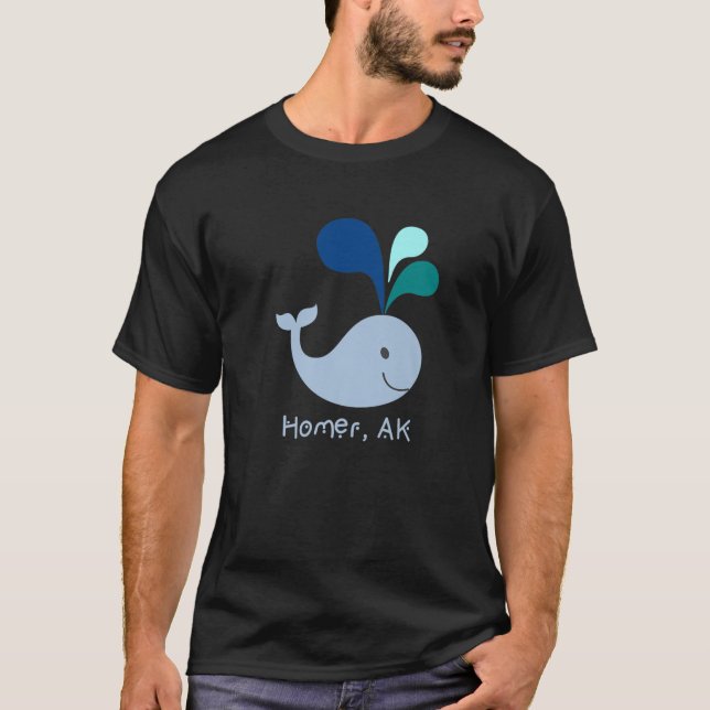 Camiseta Homer Alaska Cute Whale Cartoon (Frente)