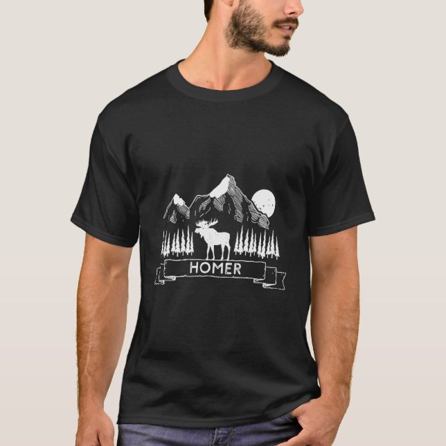 Camiseta Homer Alaska Legal Homer Alaska Mountain Moose Gif (Frente)