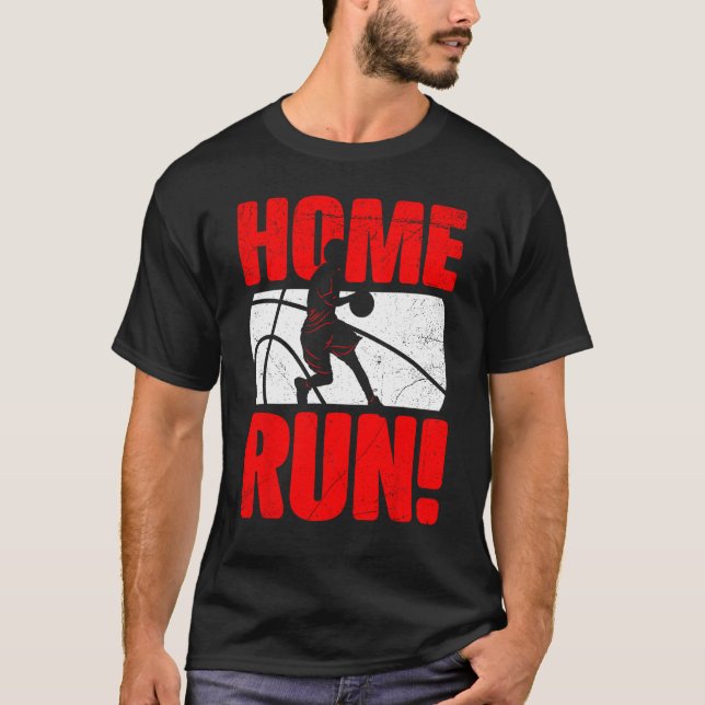 Camiseta HomeRun Basketball Baseball Mash Up Hilarious Non  (Frente)