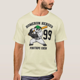 Camiseta Homerun Heroes Panda Pinstripe Crew
