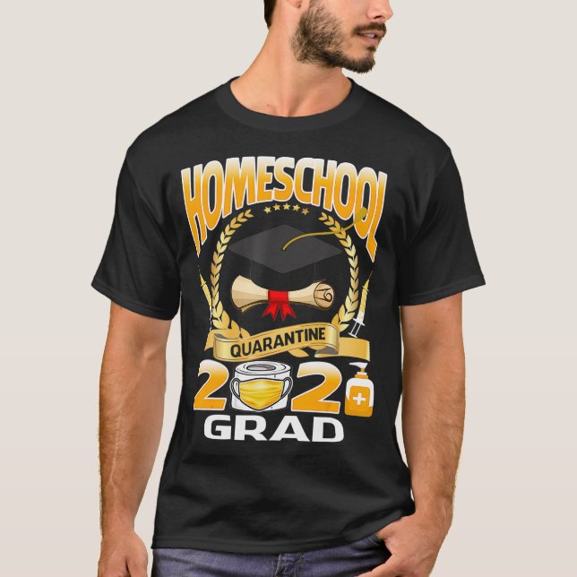 Camiseta Homeschool Graduate 2021 Graduate Quarantine (Frente)