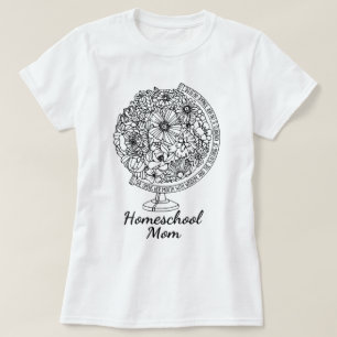 Camiseta Homeschool Mama, Escola de Casa Cristã Mãe Floral