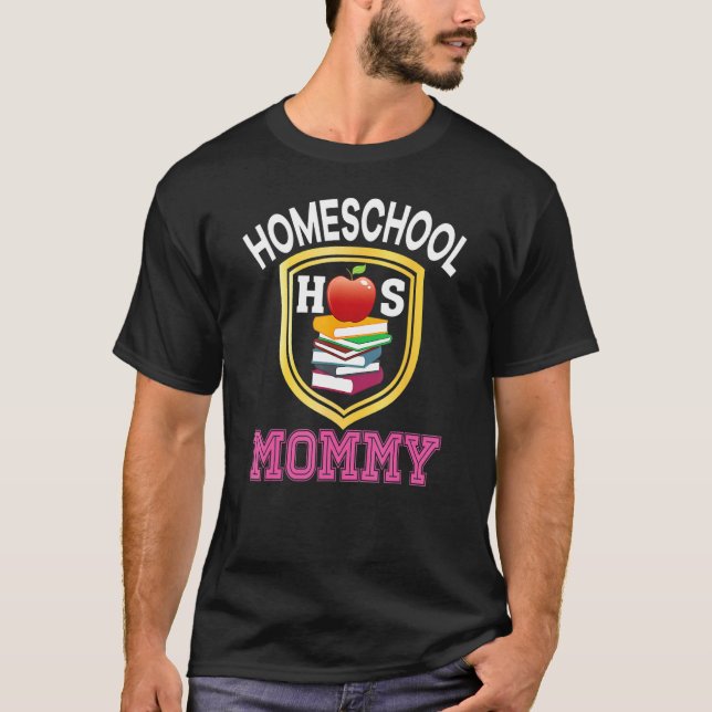 Camiseta Homeschool Mommy Back To School Mom Dad Kid Studen (Frente)