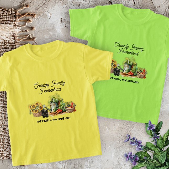Camiseta Homestead Produza a Vida Fazenda (Criador carregado)