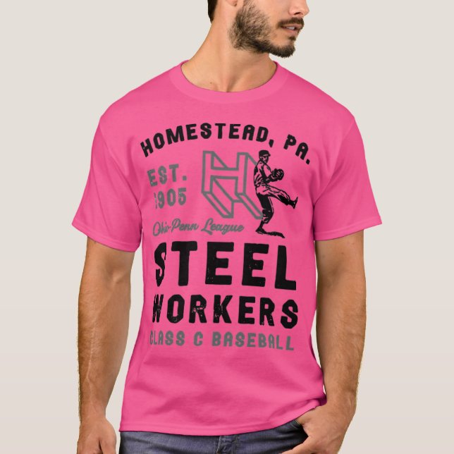 Camiseta Homestead Steel Workers - Pensilvânia - Vintage D (Frente)