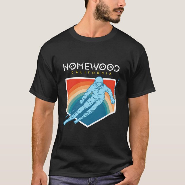 Camiseta Homewood California Usa Ski Resort 1980S Retro (Frente)