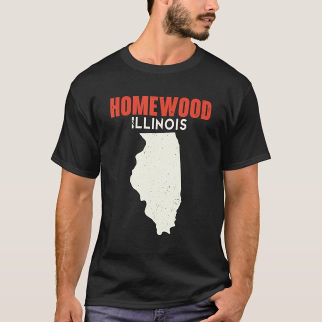 Camiseta Homewood Illinois EUA State America Viagem Illinoi (Frente)