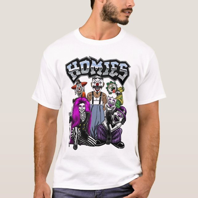 Camiseta Homies 90s Nostalgia Cholo Clowns (Frente)