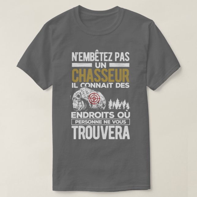 Camiseta Homme humor chasseur (Frente do Design)