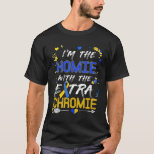Camiseta Homo do Dia da Síndrome Mundial Abaixo com um Chro