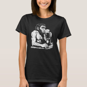 Camiseta Homo erectus é cerveja bebendo no pub