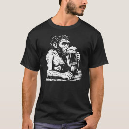 Camiseta Homo erectus é cerveja bebendo no pub