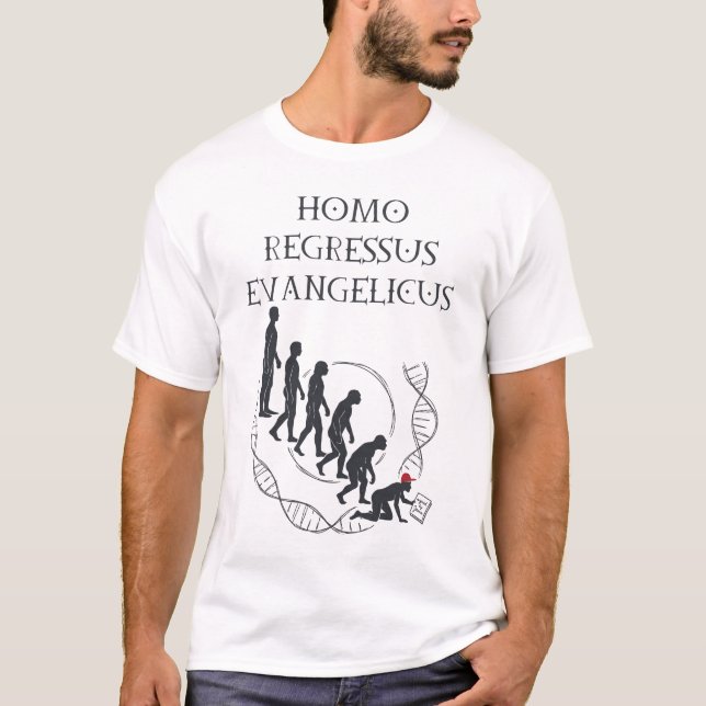 Camiseta Homo Regressus Evangelicus MAGA (Frente)
