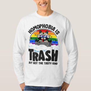 Camiseta Homofobia é "Trash Raccoon Rainbow Flag Orgulho ga
