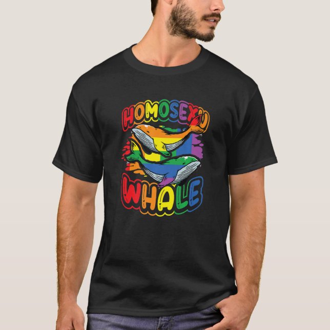 Camiseta Homossexubaleia Rainbow Whale LGBT 1 (Frente)